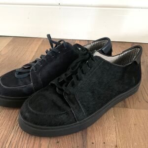 Matt Bernson Calf Hair Black Leather Sneakers Womens Size 7